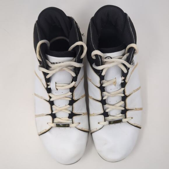 Vintage Converse All Star White Hi Top Leather Shoes Men Size 11 - Picture 4 of 8